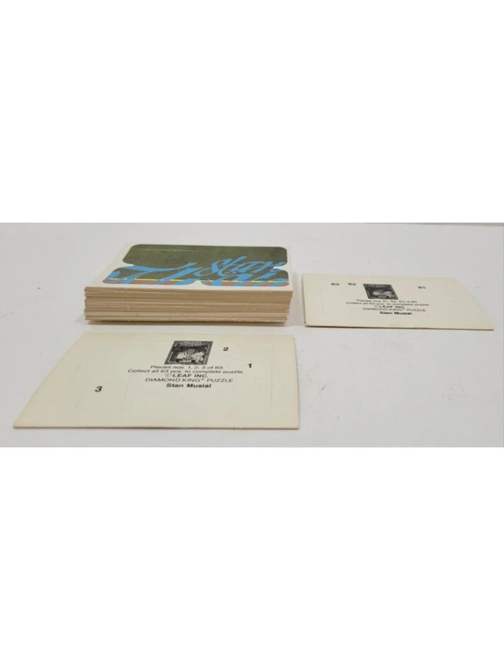 Stan Musial Puzzle Cards, Complete 63 Unpunched Pieces, Leaf Inc. Diamond King